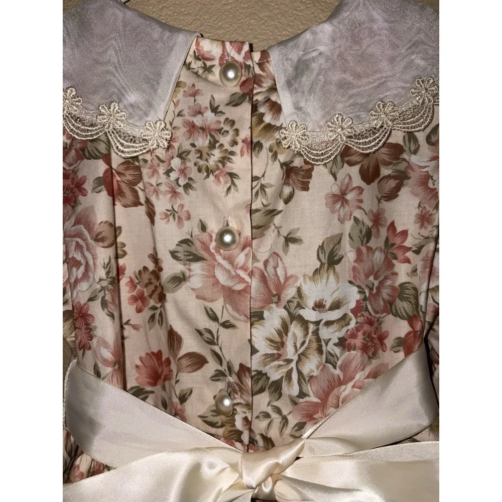 Poly Kids 80's Vintage Floral Cottage Core Size 8 Made In the USA